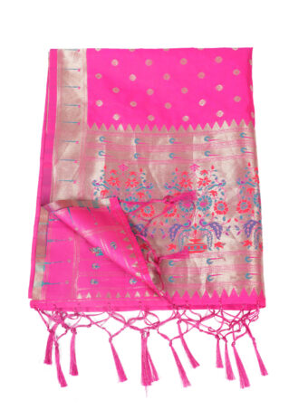 Woven Paithani Banarasi Silk Dupatta - Image 6