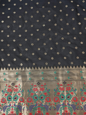 Woven Paithani Banarasi Silk Dupatta - Image 6
