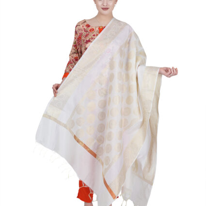 Woven Design Silk Blend Banarasi Dupatta with Zari