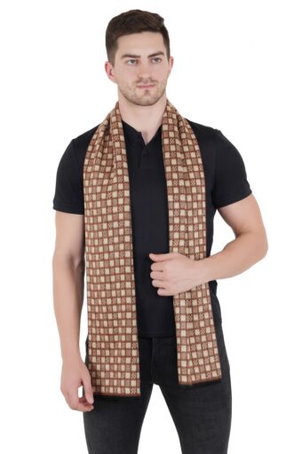 Woven Reversible Printed Men's Wool & Acrylic Muffler - Image 4