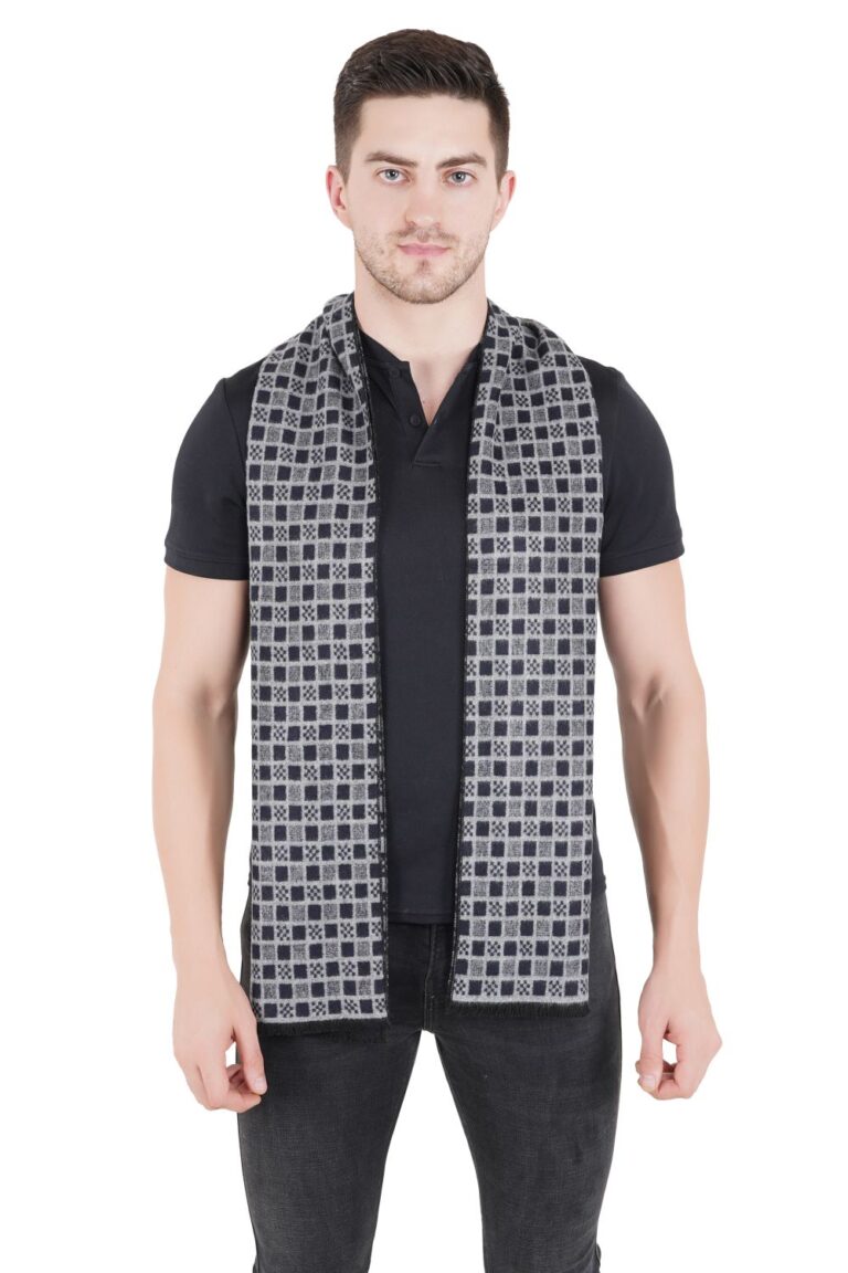 Woven Reversible Printed Men's Wool & Acrylic Muffler