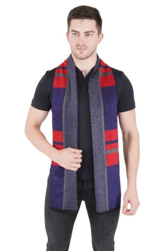 Woven Reversible Printed Men's Wool & Acrylic Muffler