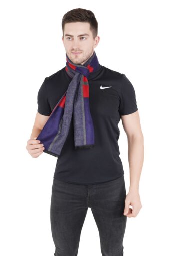 Woven Reversible Printed Men's Wool & Acrylic Muffler - Image 4