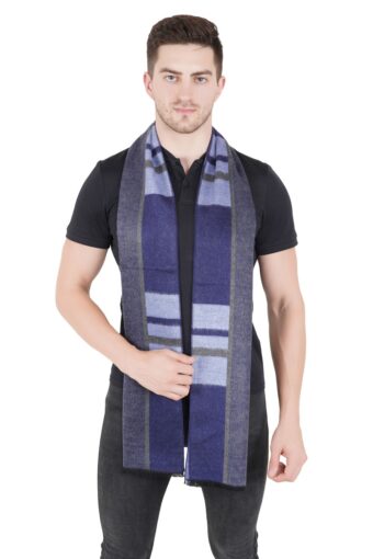 Woven Reversible Printed Men's Wool & Acrylic Muffler