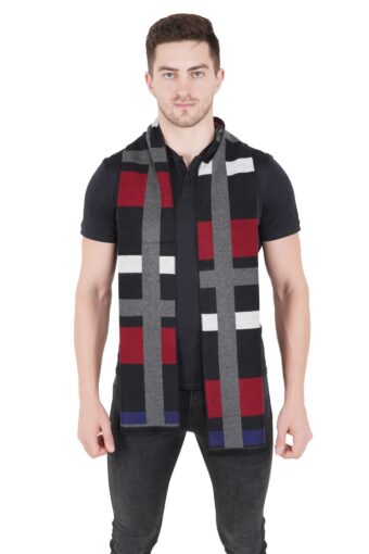 Woven Reversible Printed Men's Wool & Acrylic Muffler