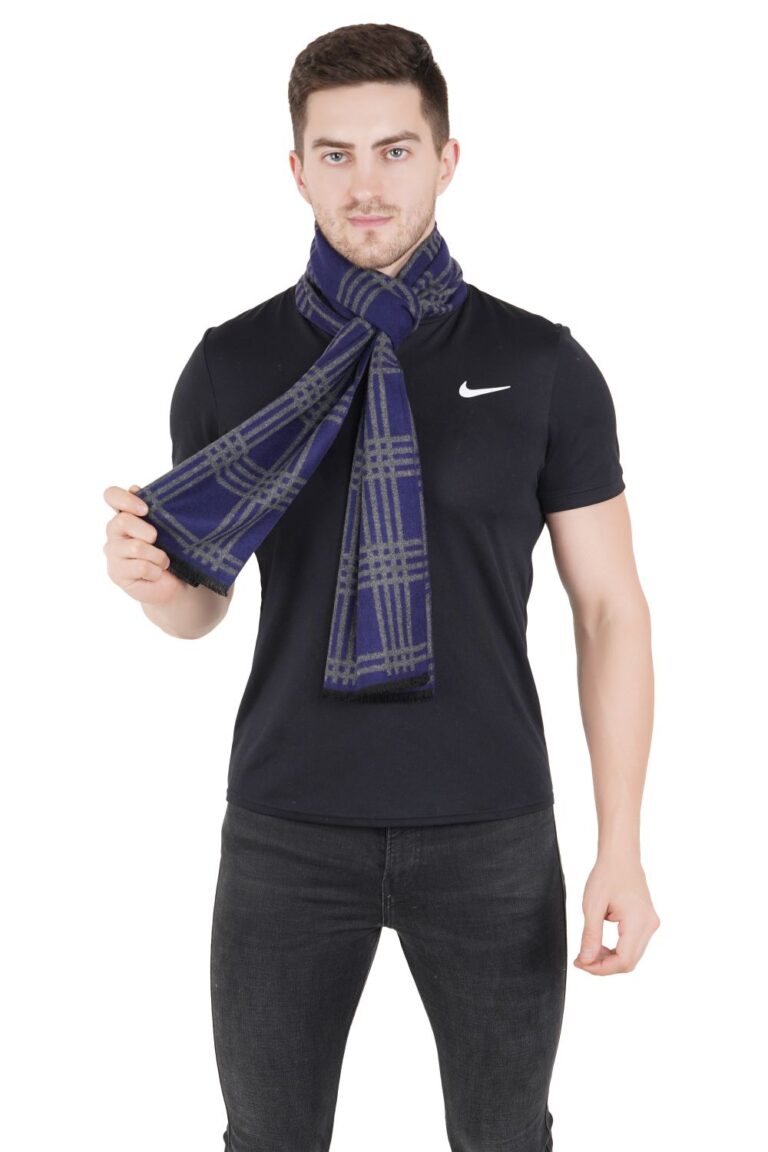 Woven Reversible Printed Men's Wool & Acrylic Muffler