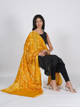 Jaipuri Rajasthani Art Silk Bandhani Bandhej Banarasi Gharchola Dupatta - Image 3