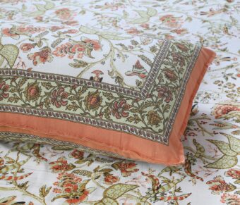 100% Cotton Jaipuri Printed Double Bedsheet with Two Pillow Covers - Image 2