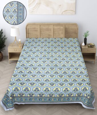 Pure Cotton 6 Seater Jaipuri Print Dining Table Cover - Image 4
