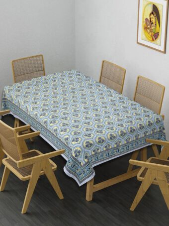 Pure Cotton 6 Seater Jaipuri Print Dining Table Cover