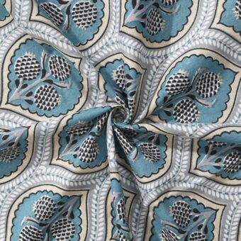 Pure Cotton 6 Seater Jaipuri Print Dining Table Cover - Image 4