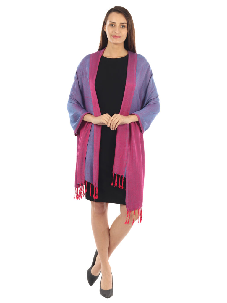 MUFFLY Viscose Stole for Women – 28x80 Lightweight Textured Wrap