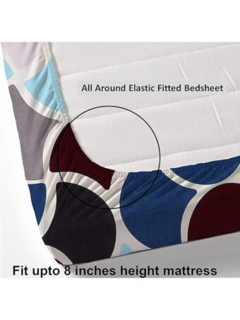 Cotton Elastic Fitted King Size Double Bedsheet - Image 2