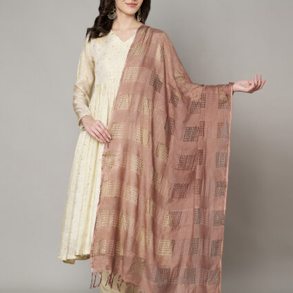 MUFFLY Women Multi-Color Cotton Self Design Dupatta