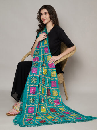 MUFFLY Women Multi-Color Chiffon Embroidered Dupatta - Image 5