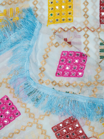 MUFFLY Women Multi-Color Chiffon Embroidered Dupatta - Image 6