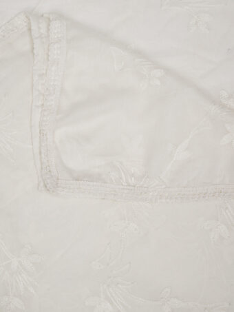 MUFFLY Women White Cotton Floral Dupatta - Image 6