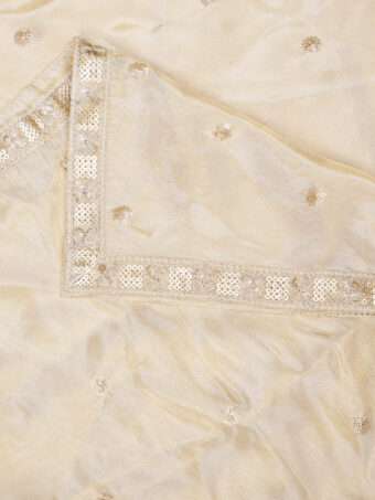 MUFFLY Women Off White Silk Embroidered Dupatta - Image 7