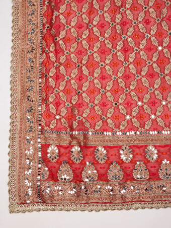 MUFFLY Georgette Tie Dye Bandhani Multi Color Dupatta with Heavy Embroidery Cut Stone Work - Image 7