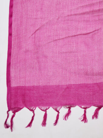 MUFFLY Women Pink Cotton Solid Dupatta - Image 7