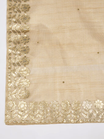MUFFLY Women Gold Silk Embroidered Dupatta - Image 7