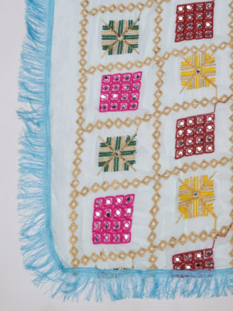 MUFFLY Women Multi-Color Chiffon Embroidered Dupatta - Image 7