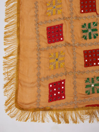 MUFFLY Women Mustard Chiffon Embroidered Dupatta - Image 7