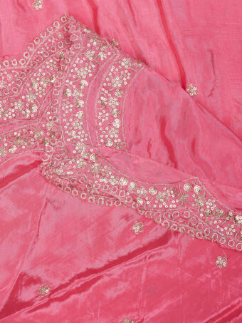MUFFLY Women Pink Silk Embroidered Dupatta - Image 7