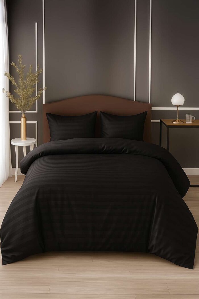 INDHOME LIFE Luxury Striped Satin Bedsheet Set - Soft & Silky