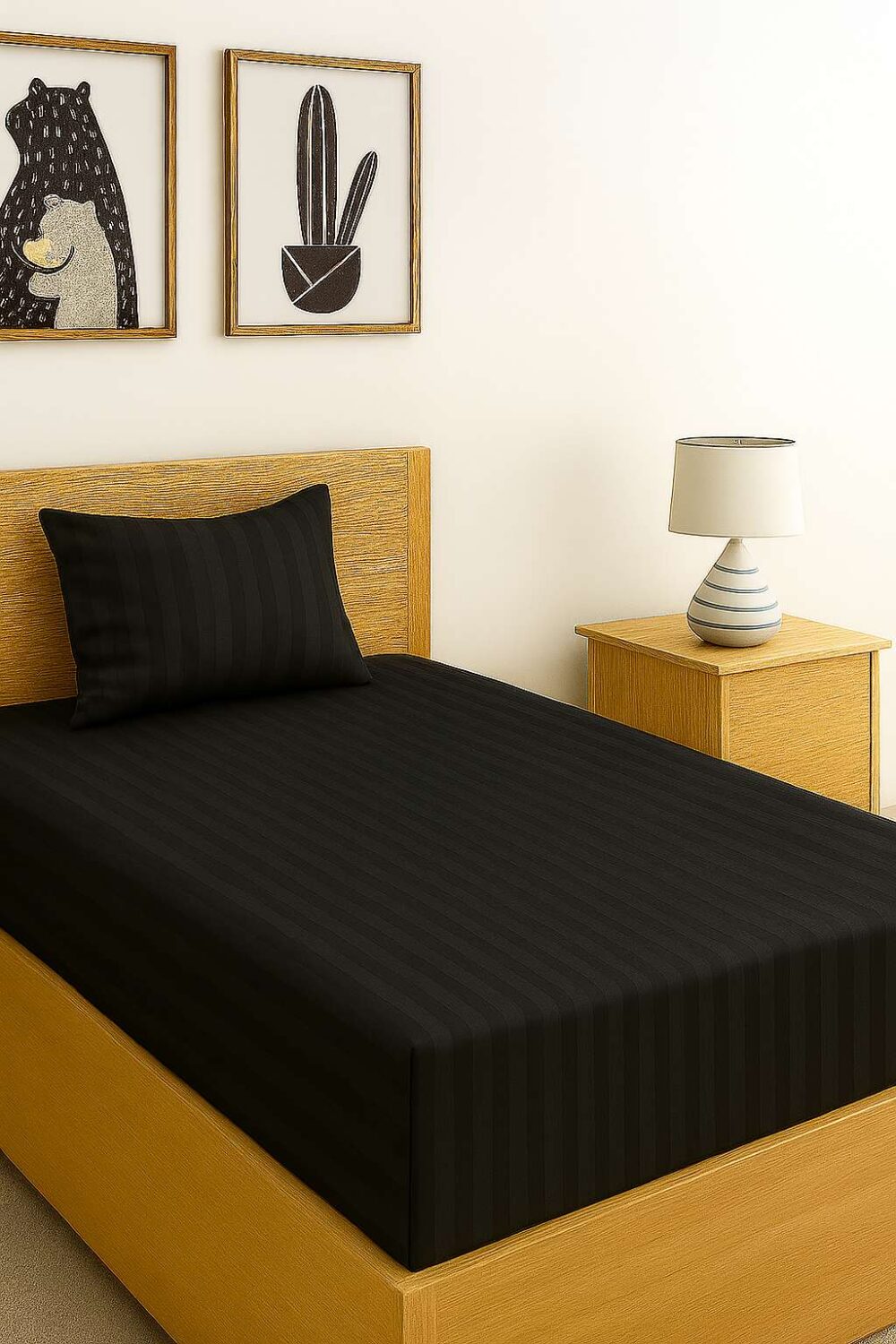 INDHOME LIFE Luxury Striped Satin Bedsheet Set - Soft & Silky - Image 3
