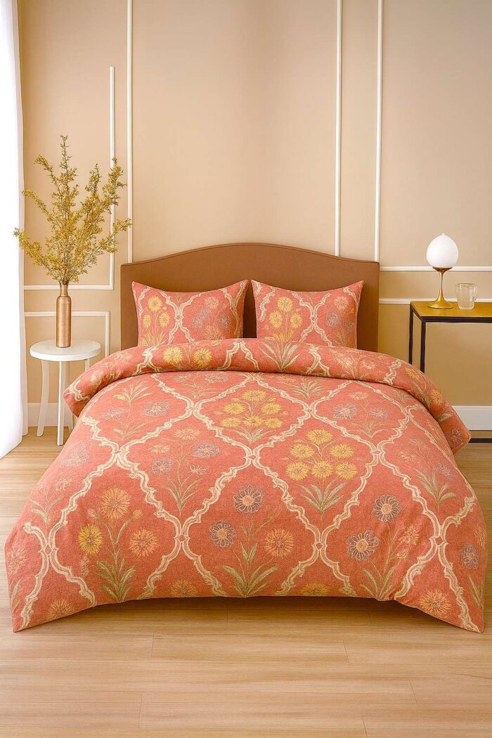 INDHOME LIFE Teal Floral Bedsheet Set with 2 Pillow Covers - Soft Cotton Blend