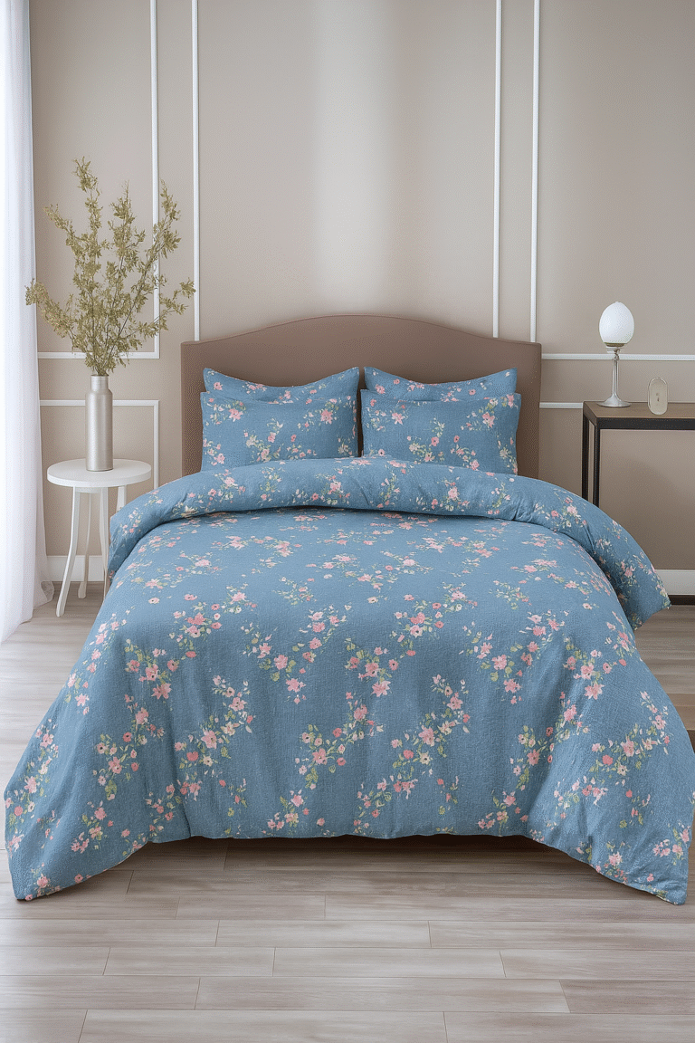 INDHOME LIFE Cotton Blend Floral Bedsheet with Pillow Covers – Elegant Bedroom Décor