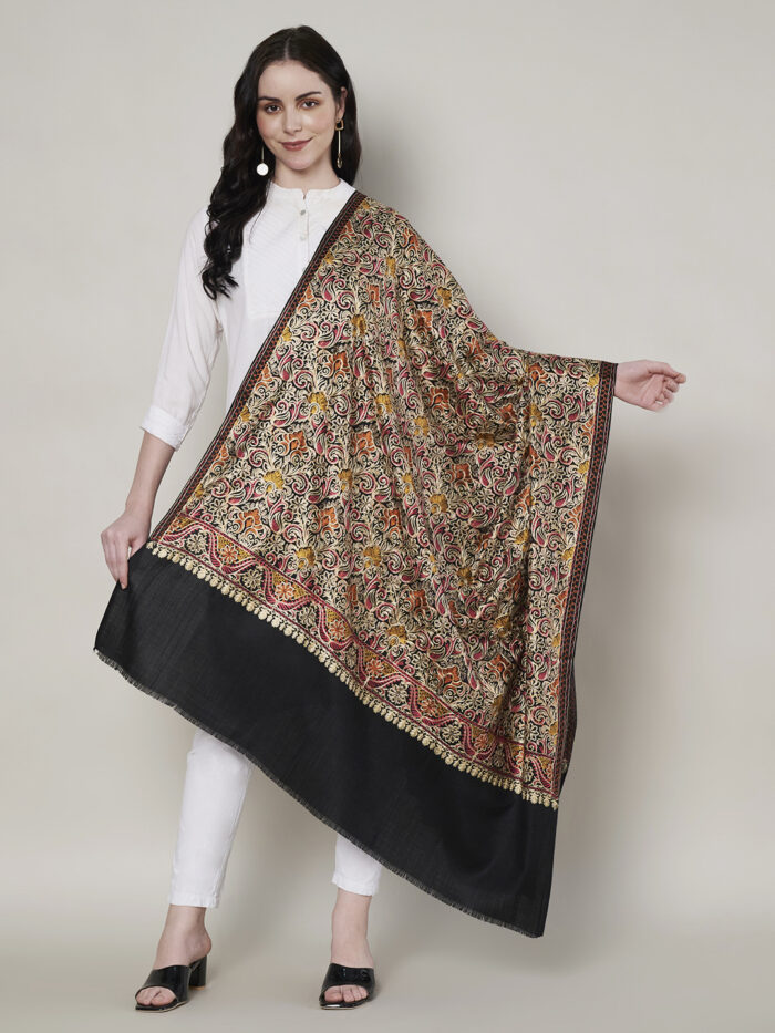 Muffly Embroidery Shawl Woolen 40x80 Inches – Elegant Traditional Wrap