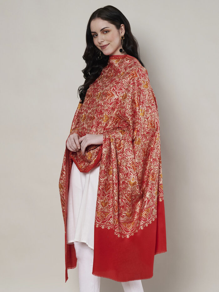 Muffly Embroidery Shawl Woolen 40x80 Inches – Elegant Traditional Wrap