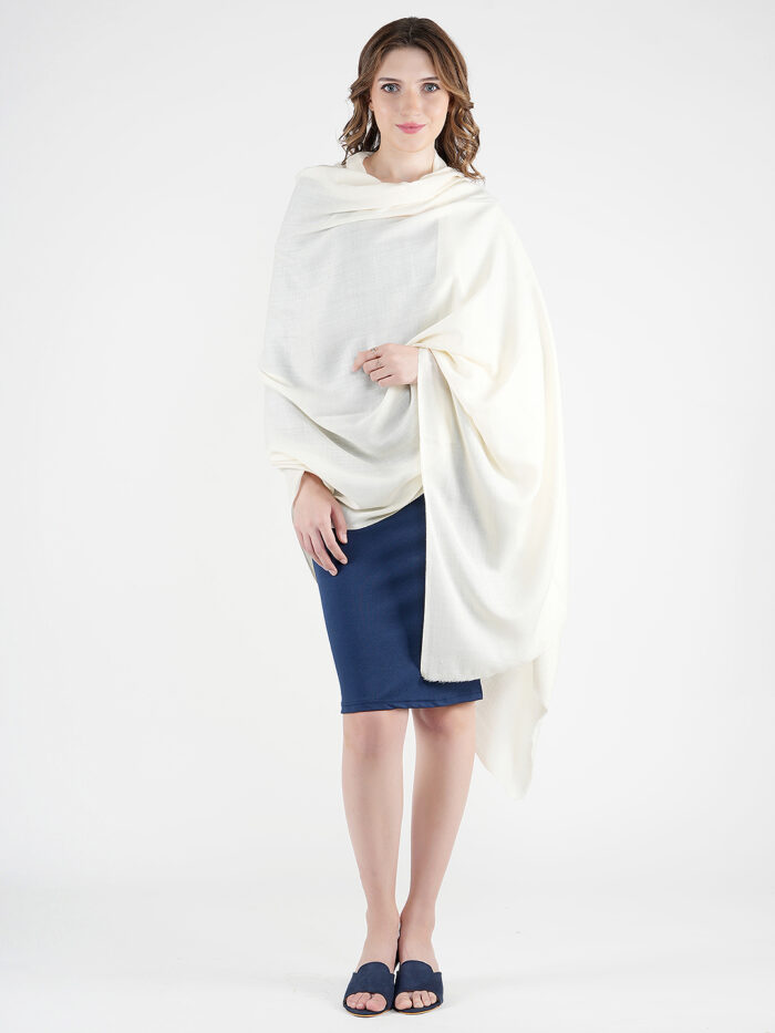 MUFFLY Fine Wool Plain Shawl for Women – 40x80 Minimalist Wrap