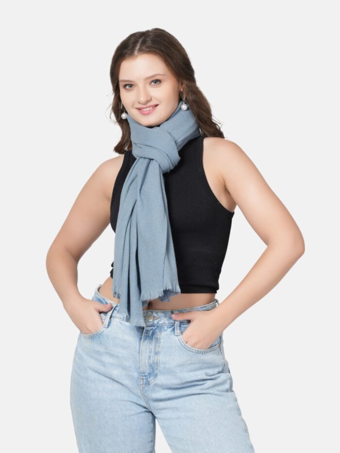 MUFFLY Wool Blend Solid Wool Stole for Women – 28x80 Elegant Wrap