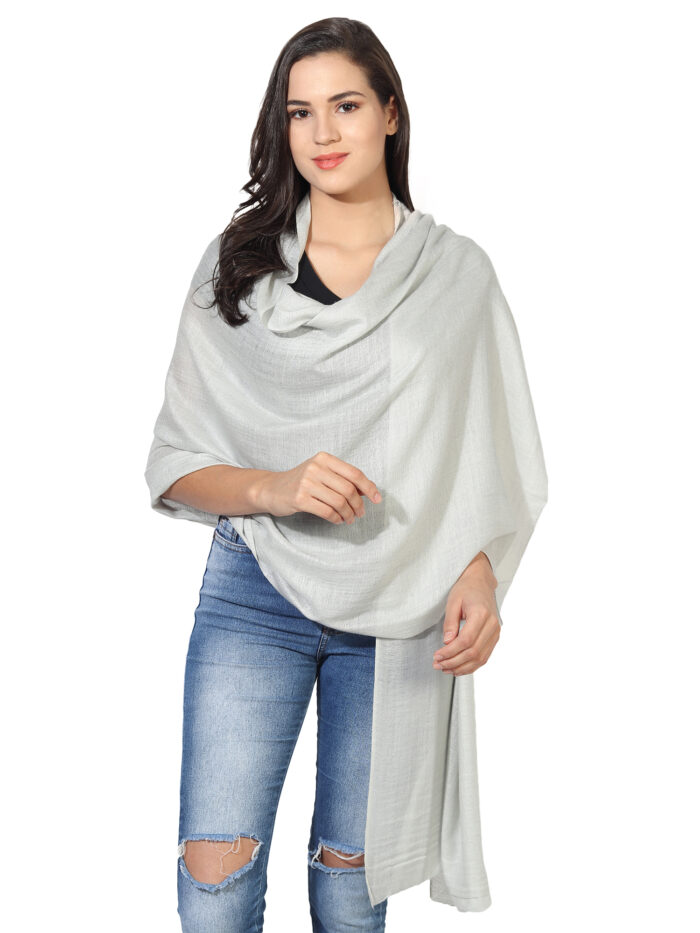 MUFFLY Wool Blend Solid Stole for Women – 28x80 Elegant Wrap