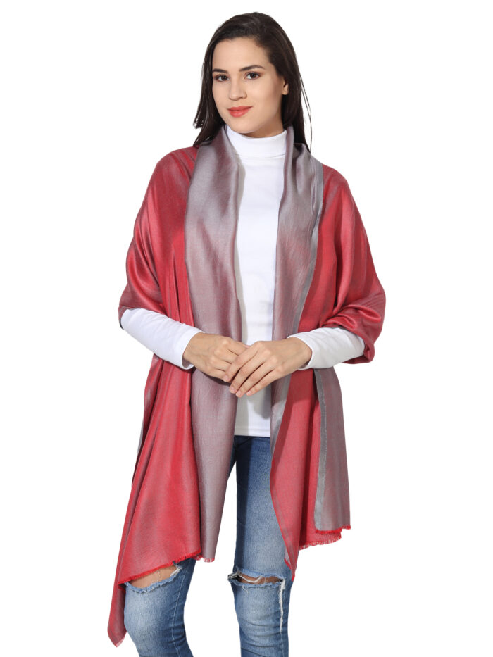 MUFFLY Bamboo Silk Reversible Stole for Women – 28x80 Dual-Tone Wrap