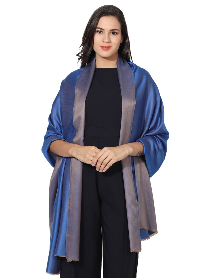 MUFFLY Bamboo Silk Reversible Stole for Women – 28x80 Dual-Tone Wrap