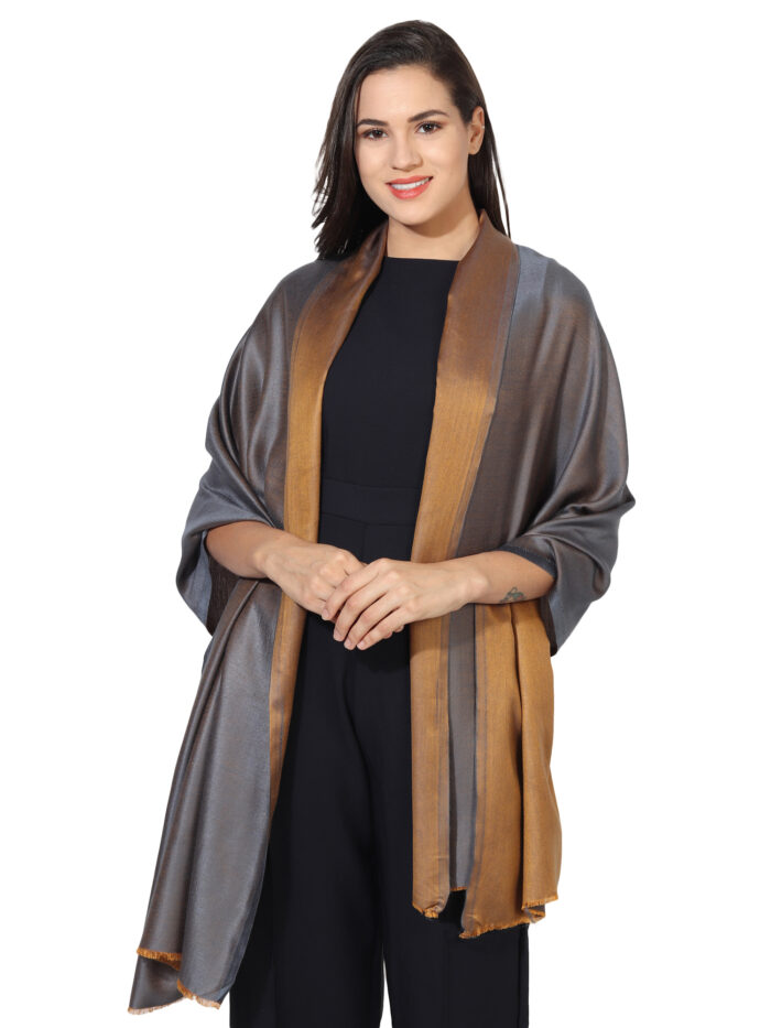MUFFLY Bamboo Silk Reversible Stole for Women – 28x80 Dual-Tone Wrap