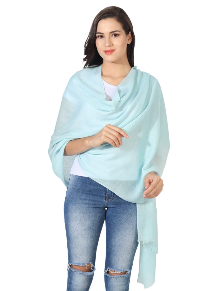 MUFFLY Wool Blend Solid Stole for Women – 28x80 Elegant Wrap