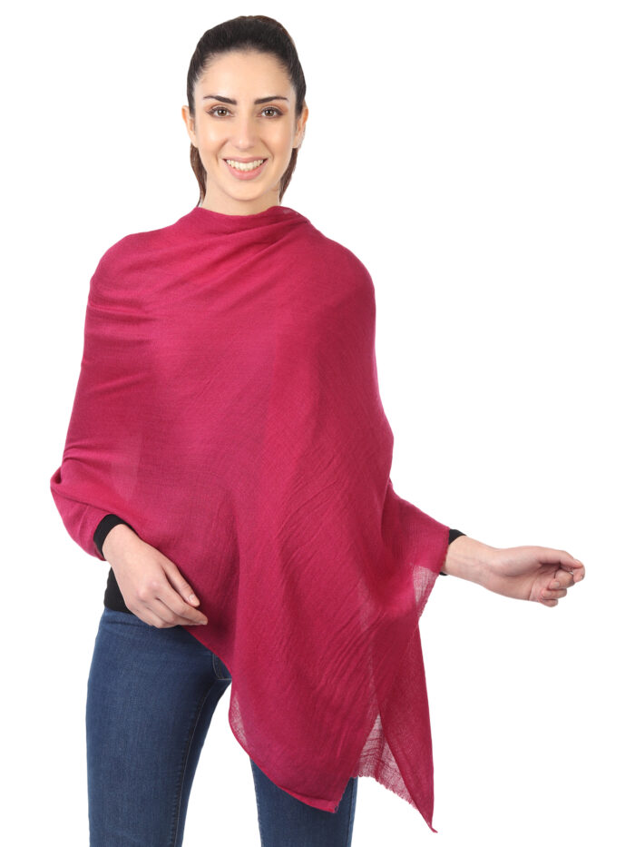 MUFFLY Wool Blend Solid Stole for Women – 28x80 Elegant Wrap
