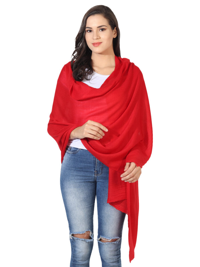 MUFFLY Wool Blend Solid Stole for Women – 28x80 Elegant Wrap