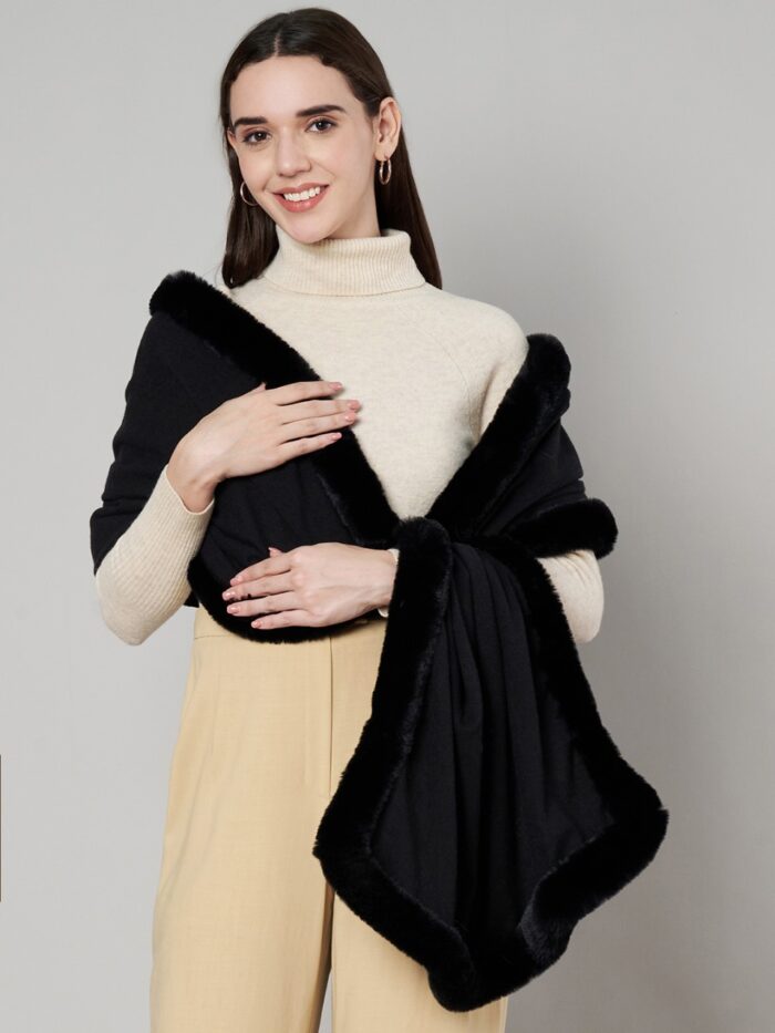 MUFFLY Faux Fur Stole for Women – 28x80 Elegant Winter Wrap