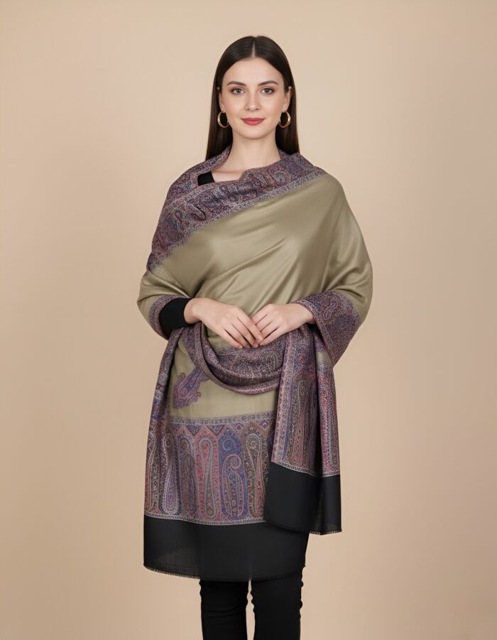 MUFFLY Womens Bamboo Silk Thread Work Shiny Shawl 80x40 Inches